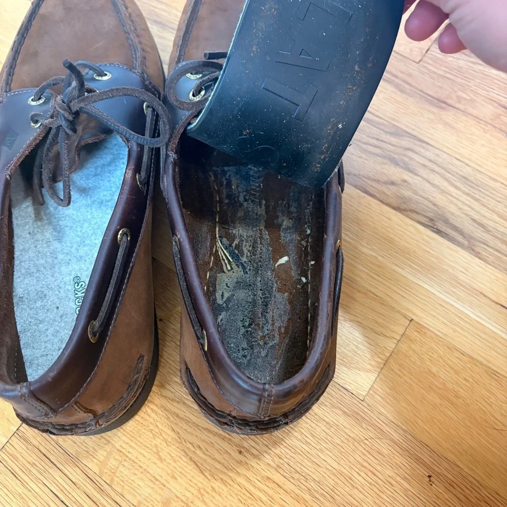 Sperry Top-Sider Authentic Original 2-Eye Brown Leather Boat Shoes Mens 12M